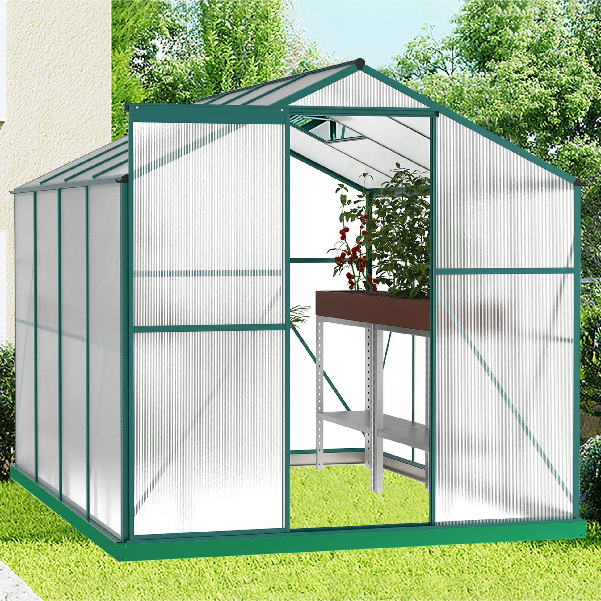 T & J Home Trends Greenhouse 6x8FT Green