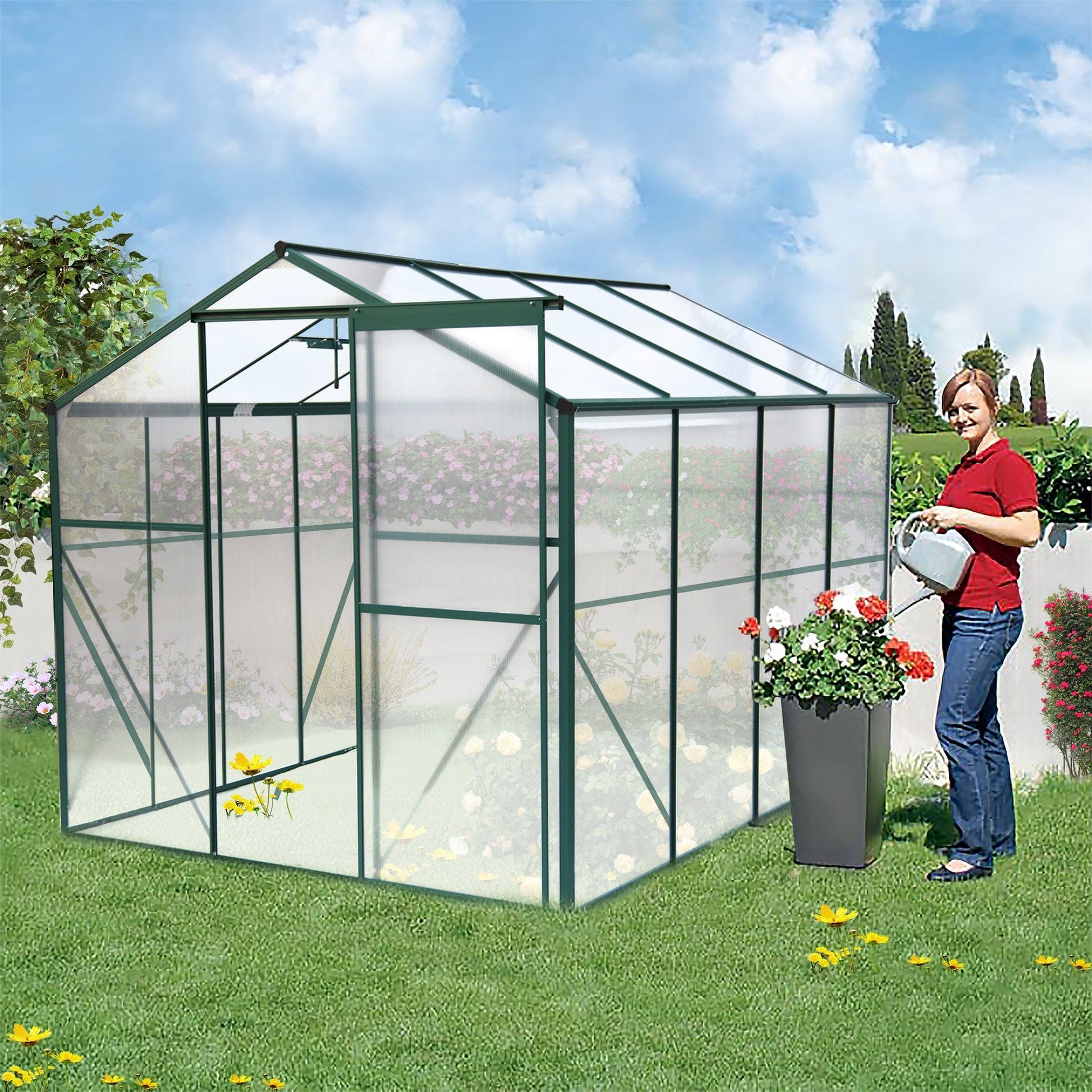 T & J Home Trends Greenhouse 6x8FT Green