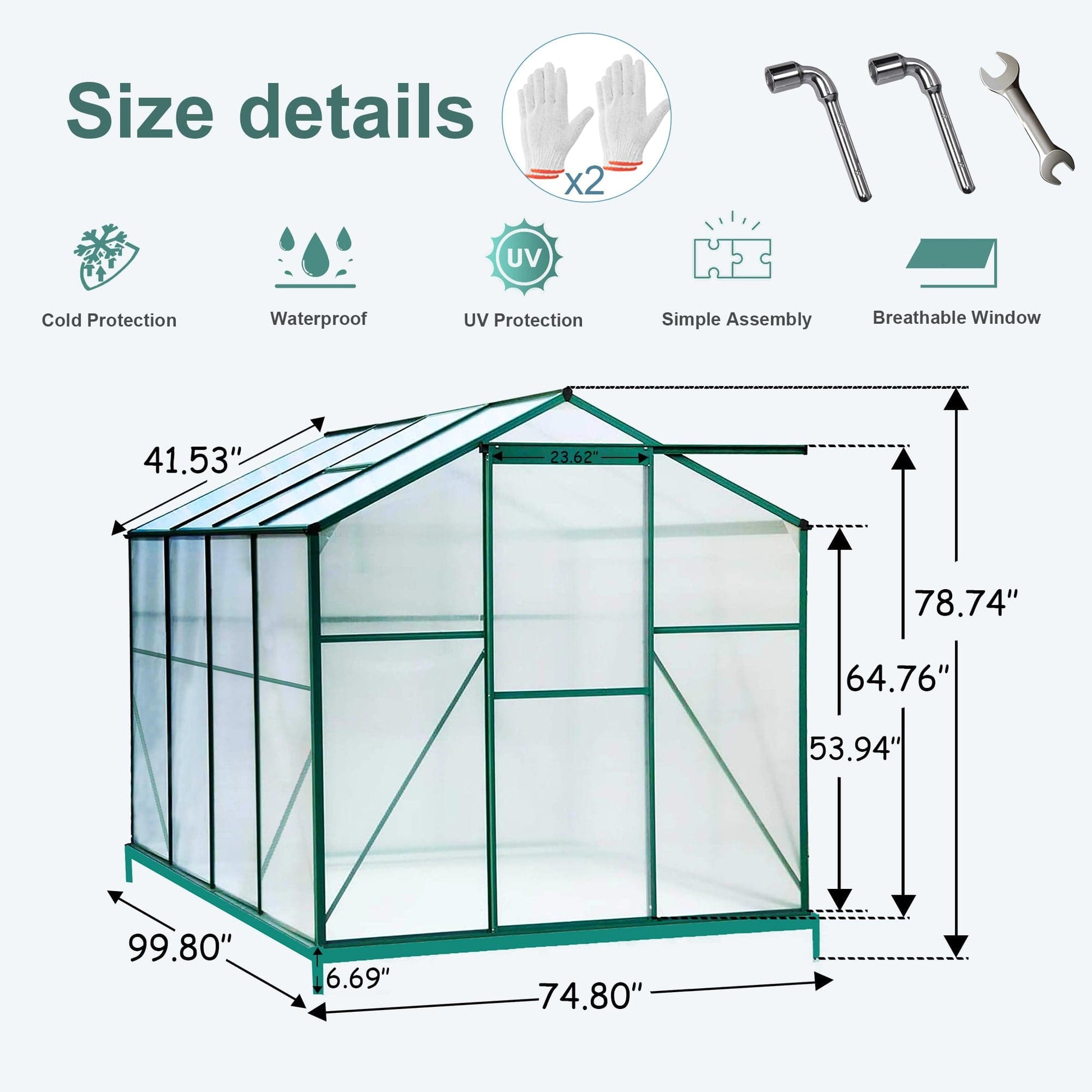 T & J Home Trends Greenhouse 6x8FT Green