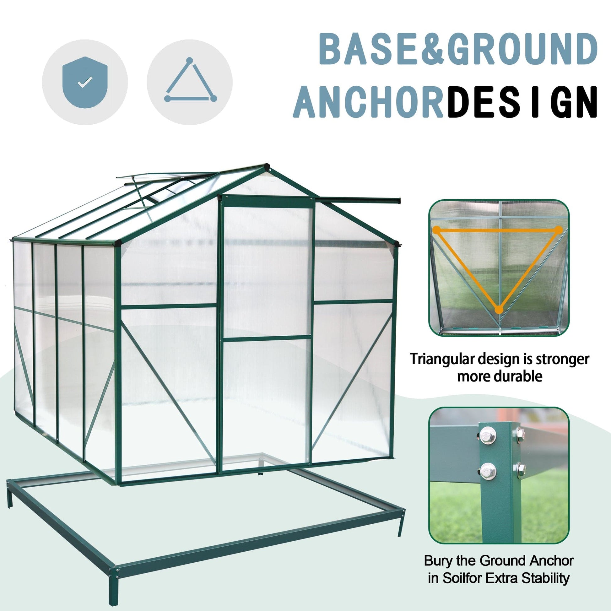 T & J Home Trends Greenhouse 6x8FT Green