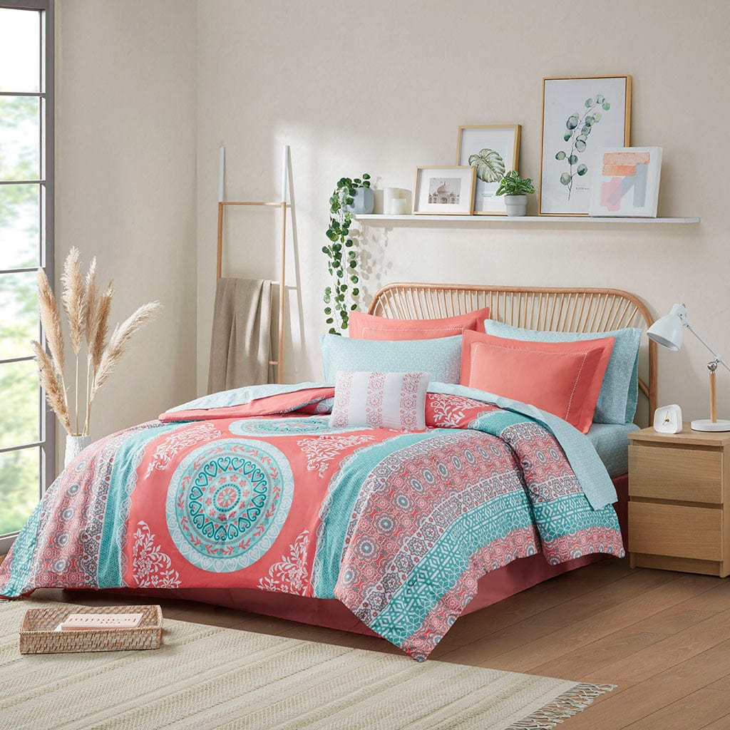 T & J Home Trends Loretta Boho Comforter Set with Bed Sheets