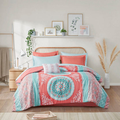 T & J Home Trends Loretta Boho Comforter Set with Bed Sheets