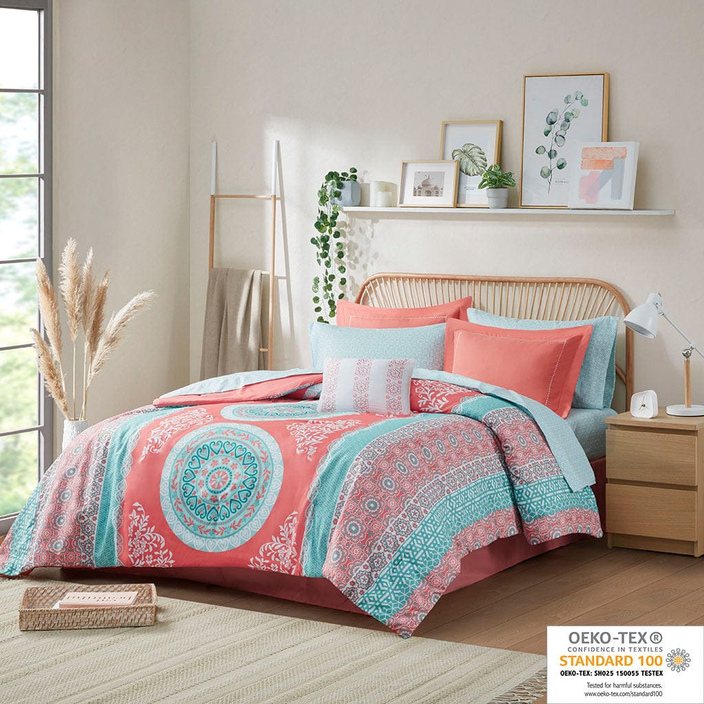 T & J Home Trends Loretta Boho Comforter Set with Bed Sheets