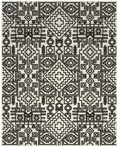 T & J Home Trends Mercana Ivory and Black Chenille High-Low Area Rug 5x8