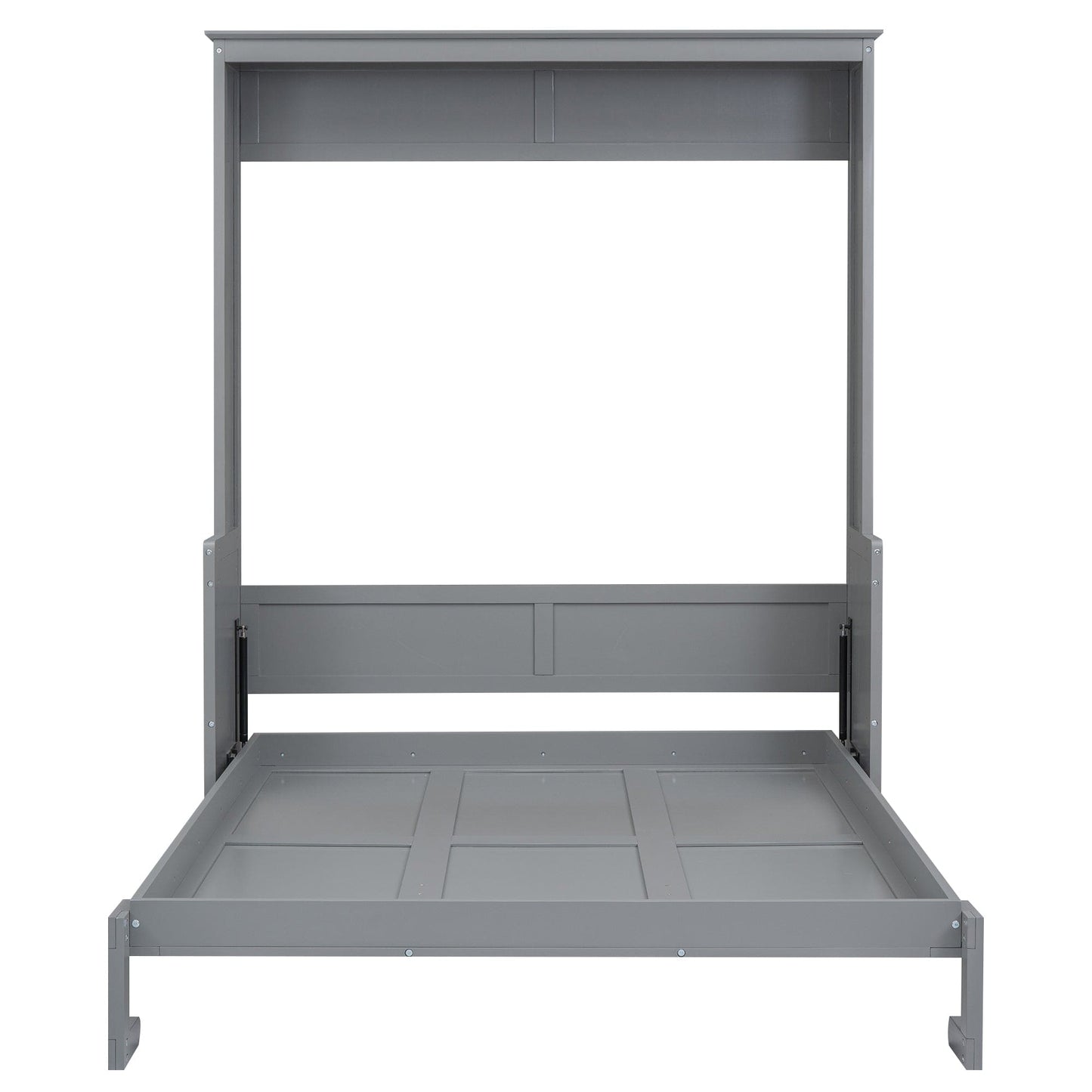 T & J Home Trends Queen Size Murphy Bed with a Shelf, Gray