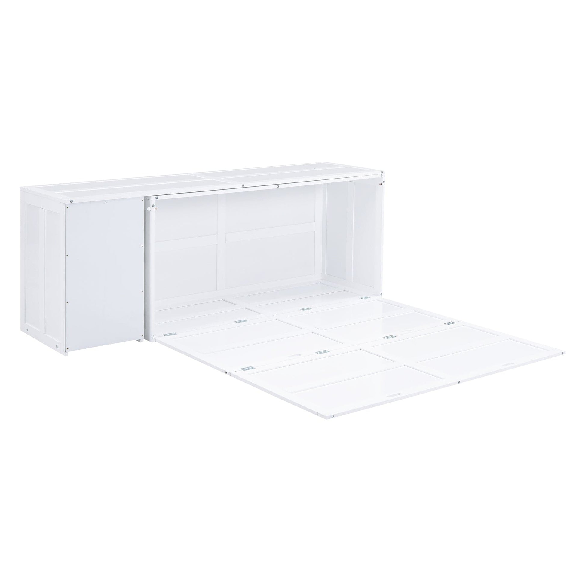 T & J Home Trends Queen Size Murphy Bed with Rotable Desk, White