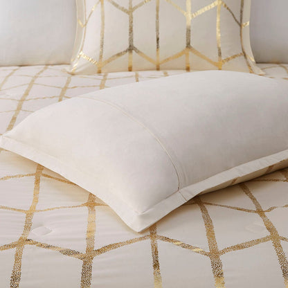 T & J Home Trends Raina Metallic Printed Comforter Set