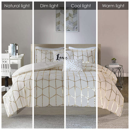 T & J Home Trends Raina Metallic Printed Comforter Set