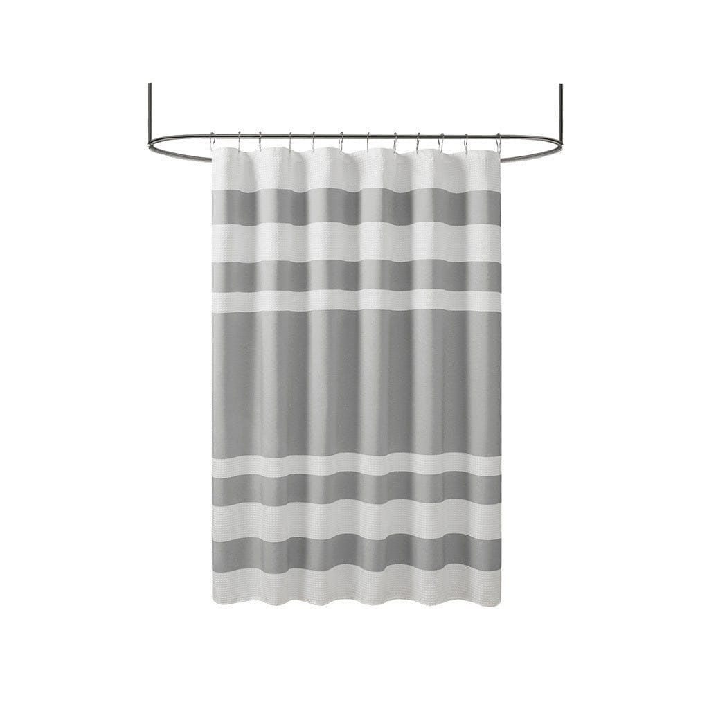 T & J Home Trends Spa Waffle Shower Curtain with 3M Treatment