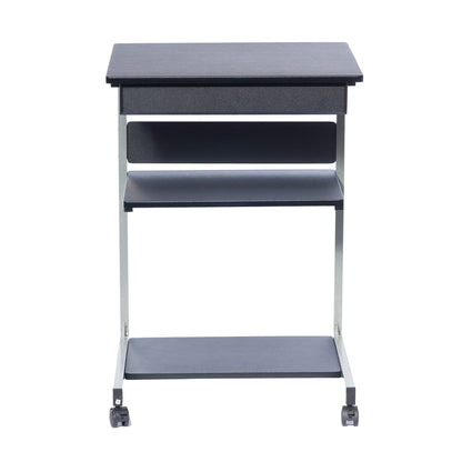 T & J Home Trends Techni Mobili Rolling Laptop Cart with Storage, Graphite