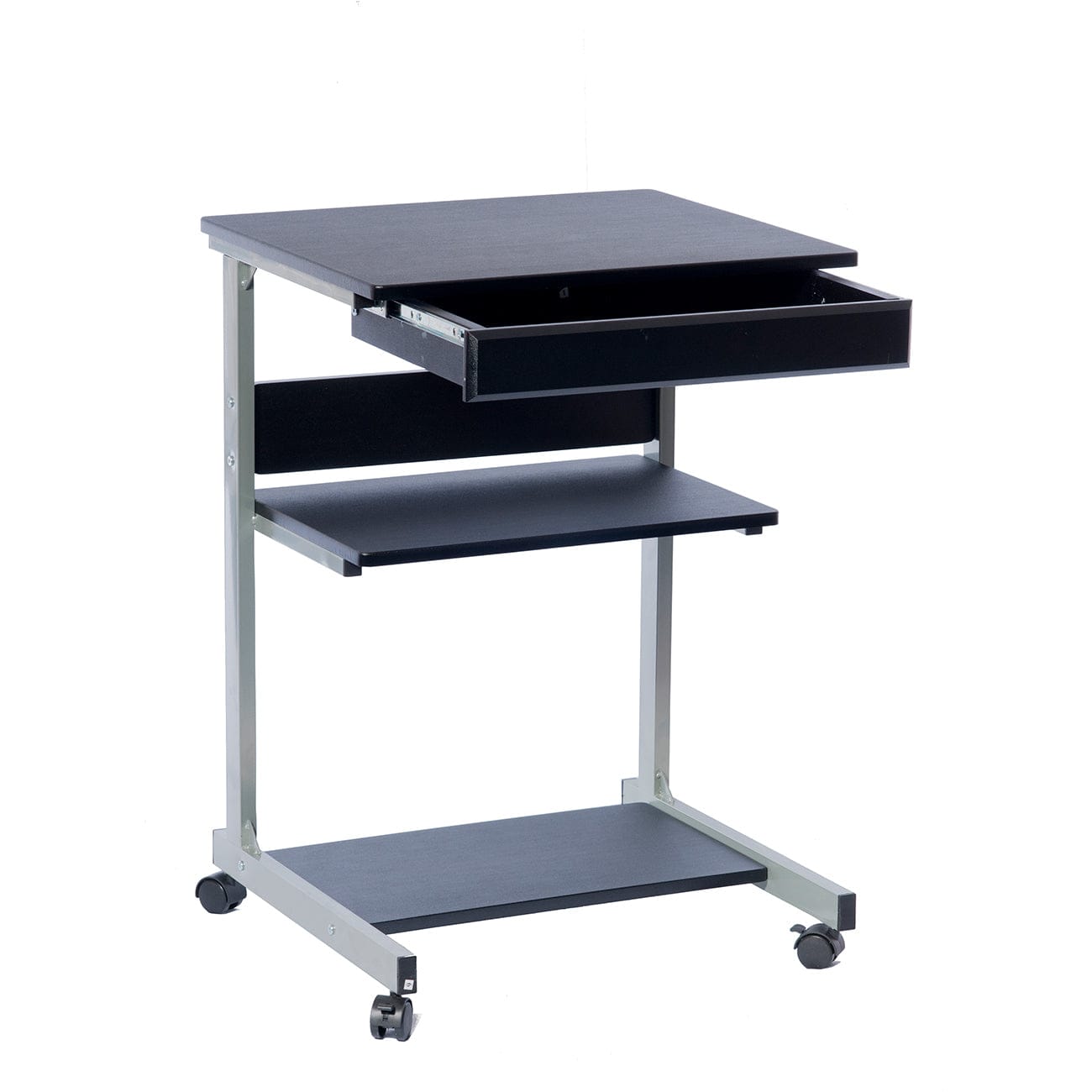 T & J Home Trends Techni Mobili Rolling Laptop Cart with Storage, Graphite