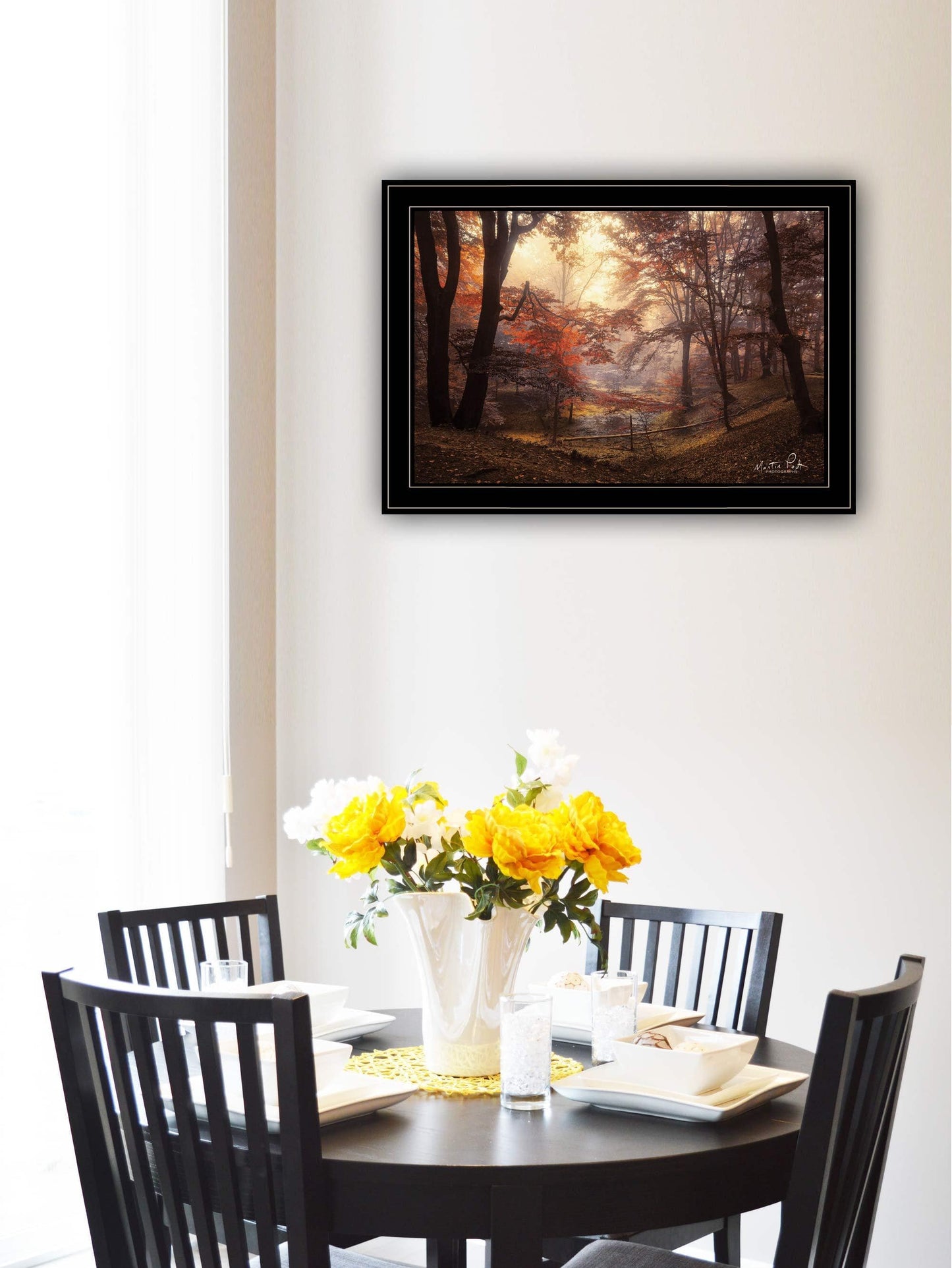 T & J Home Trends "The Pool" by Martin Podt, Ready to Hang Framed Print, Black Frame