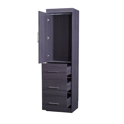 T & J Home Trends Twin Size Murphy Bed with Wardrobe and Drawers, Storage Bed, can be Folded into a Cabinet, Gray