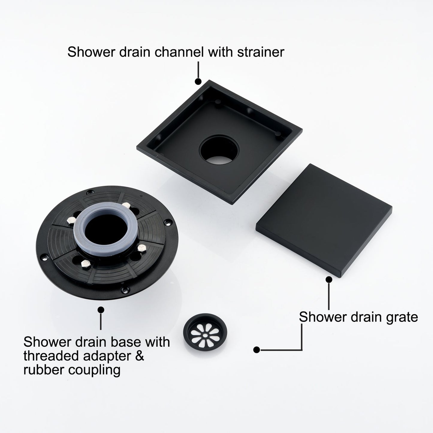 W928 Dongtu Group Shower Drain 6 Inch Square Shower Floor Drain