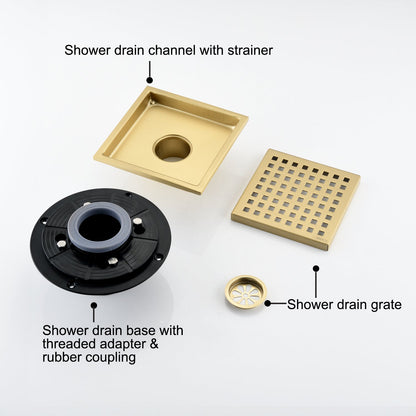 W928 Dongtu Group Shower Drain 6 Inch Square Shower Floor Drain